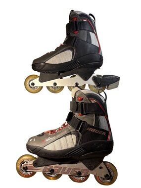 Bauer Xtra 6.5W Inline Roller Skates Womens 9 Adjustable Straps & Aluminum Frame